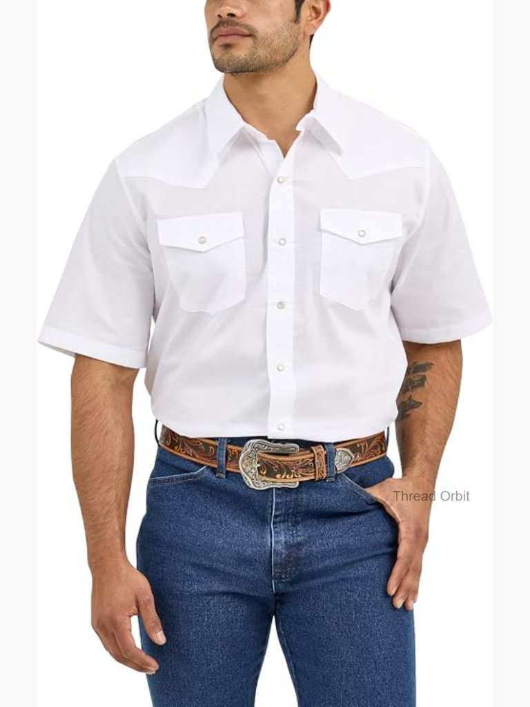 Western Snap Short Sleeve Sport Shirt Modern Fit Two Pockets